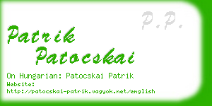 patrik patocskai business card